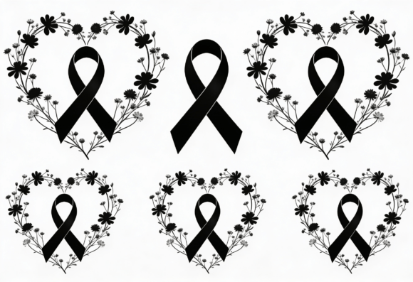 Black Ribbon Heart Floral Memorial Review