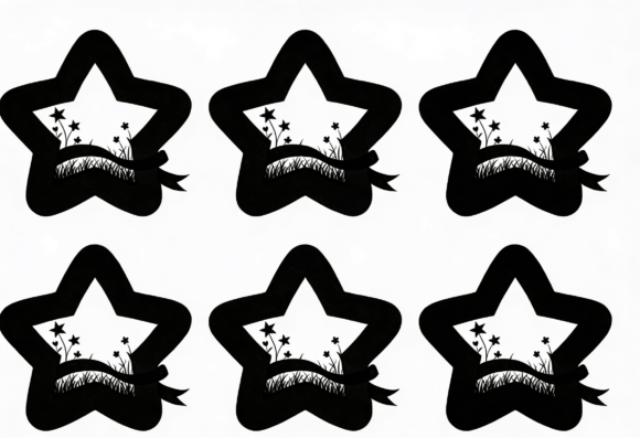 Black Star Outline Floral Grass Ribbon Review