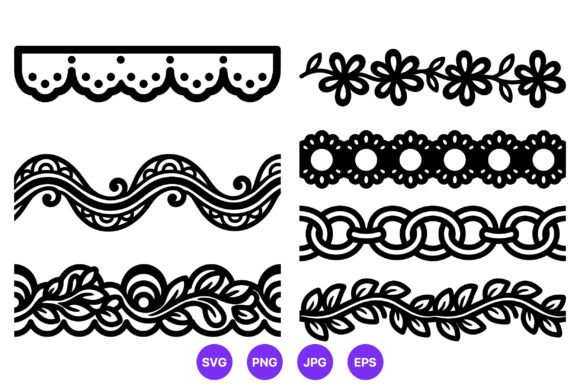 Black White Floral Lace Border Vector Review
