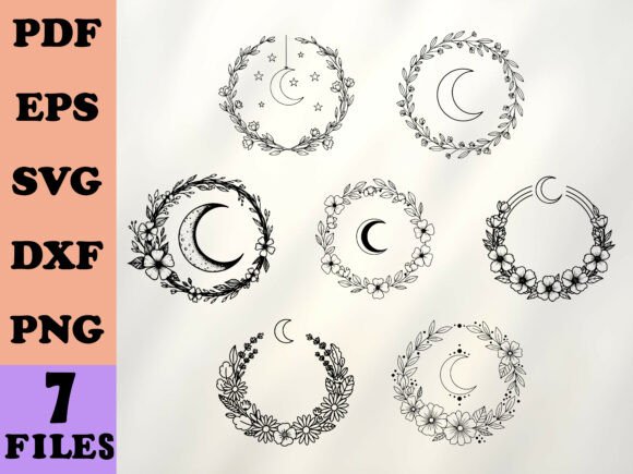 Boho Round Floral Frame with Moon Review