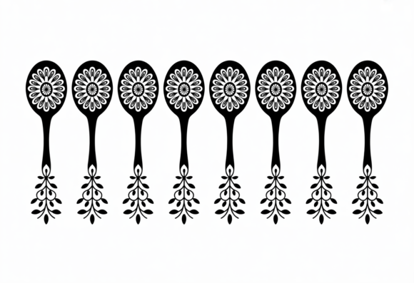 Decorative Spoon Clipart Floral Mandala Review