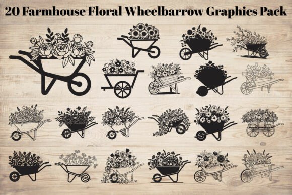 Farmhouse Floral Wheelbarrow Graphics Review