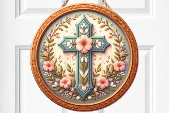 Floral Floral Cross Religious Door Sign Review