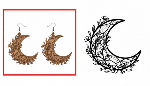 Floral Geometric Crescent Moon Earring Review