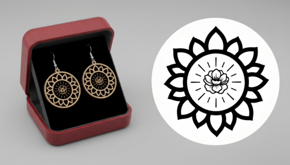 Floral Mandala Earring Laser Cut File Review