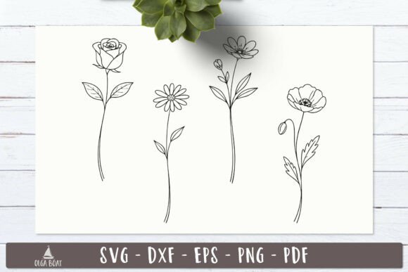 Flowers SVG Line Art Garden Designs Review