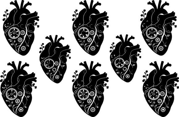 Steampunk Anatomical Heart Gears Floral Review